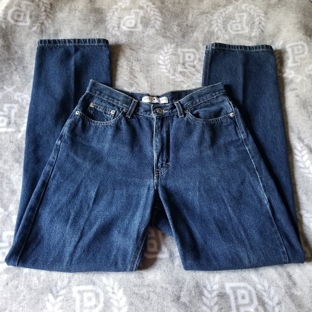 Tommy Hilfiger Women's Jeans 6 Blue Dark Wash Vintage Y2K 90s Logo Straight
